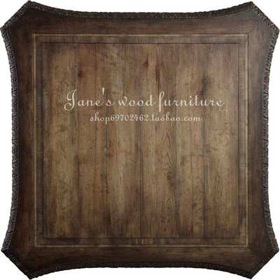 hooker家具法式复古实木茶几美式乡村方茶几正方形白橡木茶几桌