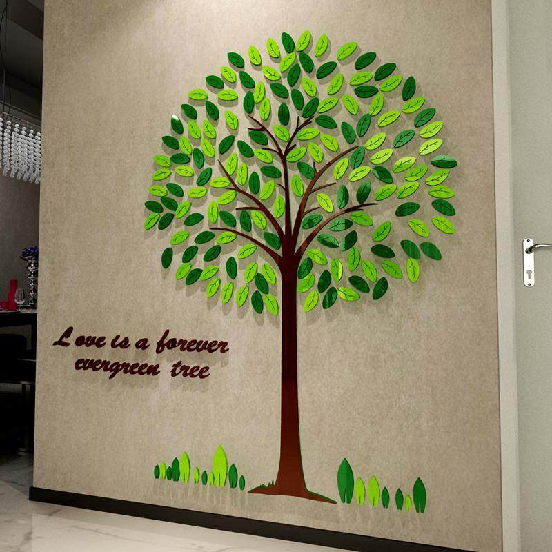 亚克力立体墙贴画家居树客厅电视玄关背景创意办公室装饰品贴纸
