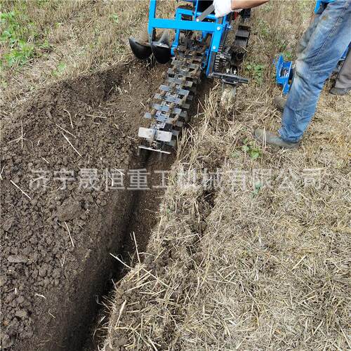 销厂小深型扶链条开沟机管线沟开沟自手来水管道挖沟器农用SEP开