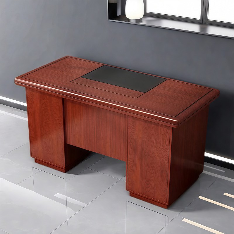 中式办公桌台式电脑桌家用实木书桌写字台带抽屉职员桌财务单人桌