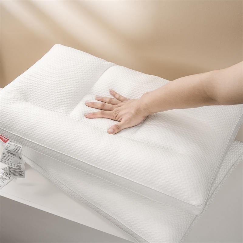 五星级酒店针织棉分区牵引舒适羽丝绒枕头单人宿舍保健枕芯