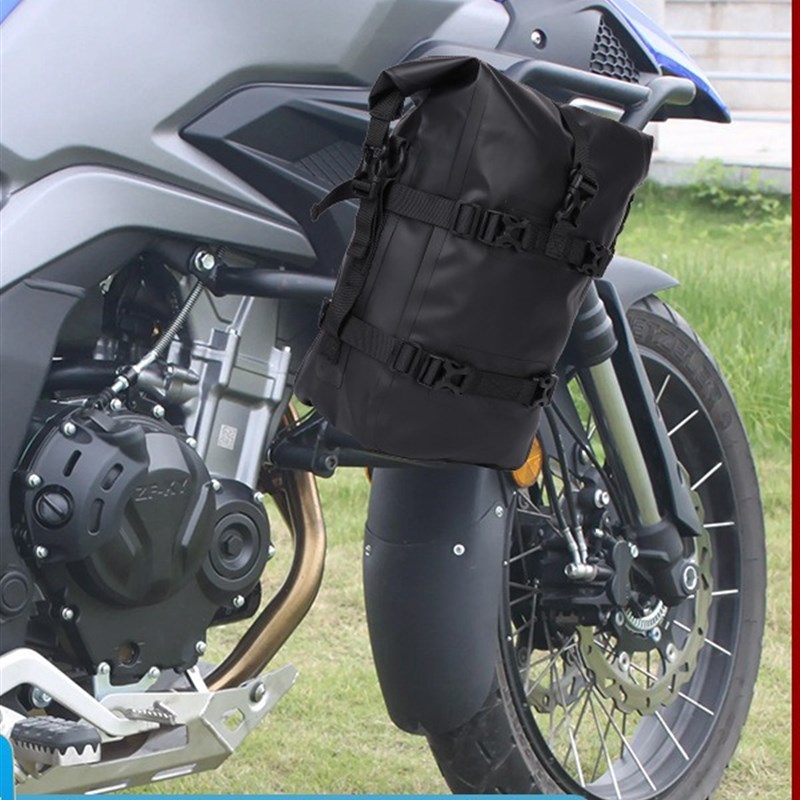 摩托车护杠包黑色pvc防水户外包机车骑行装备反光大容量车边包