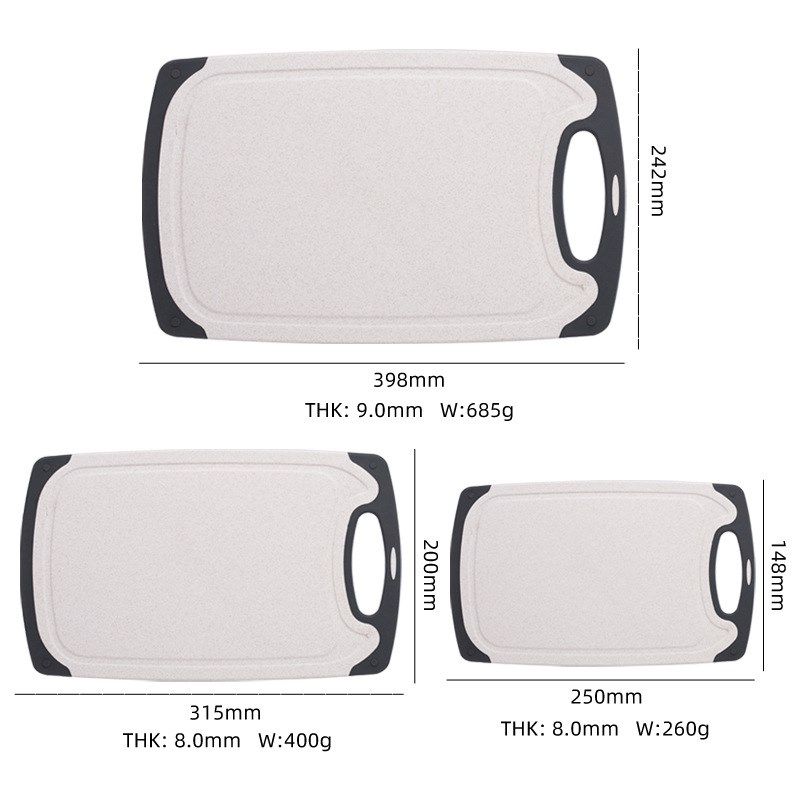 菜板三件套芝麻点板砧板案板料PP塑料菜板麦秆菜工厂直供