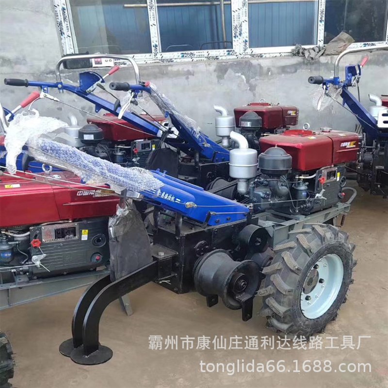 新型手扶拖拉机绞磨 8吨单卷桶手扶绞磨机 双卷筒拖拉机绞磨