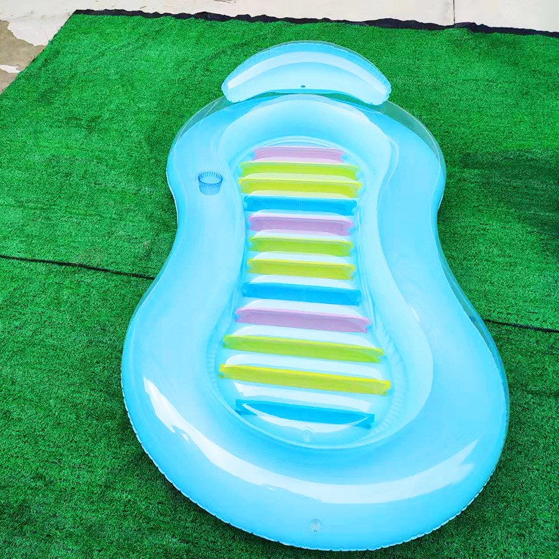 现货充气水上休闲浮排成人休闲充气躺椅方形浮排水陆两用阳光水池