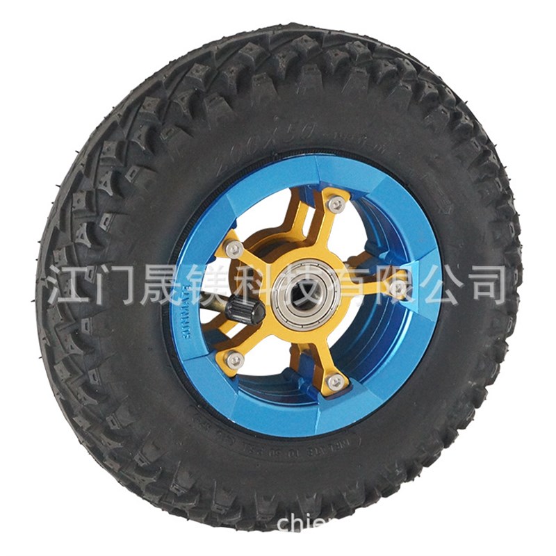 8X2.0天然橡胶充气铝合金轮手推童车驱动轮子滑板车轮胎200*50