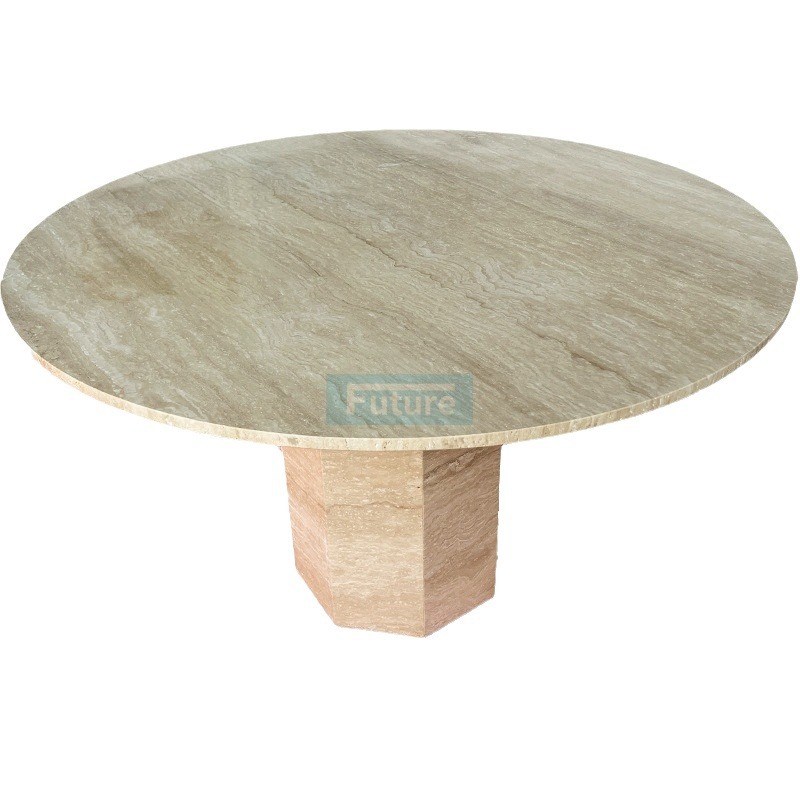 天然大理石米洞石六角形底座餐桌餐桌台面家具按要求设计茶几边几