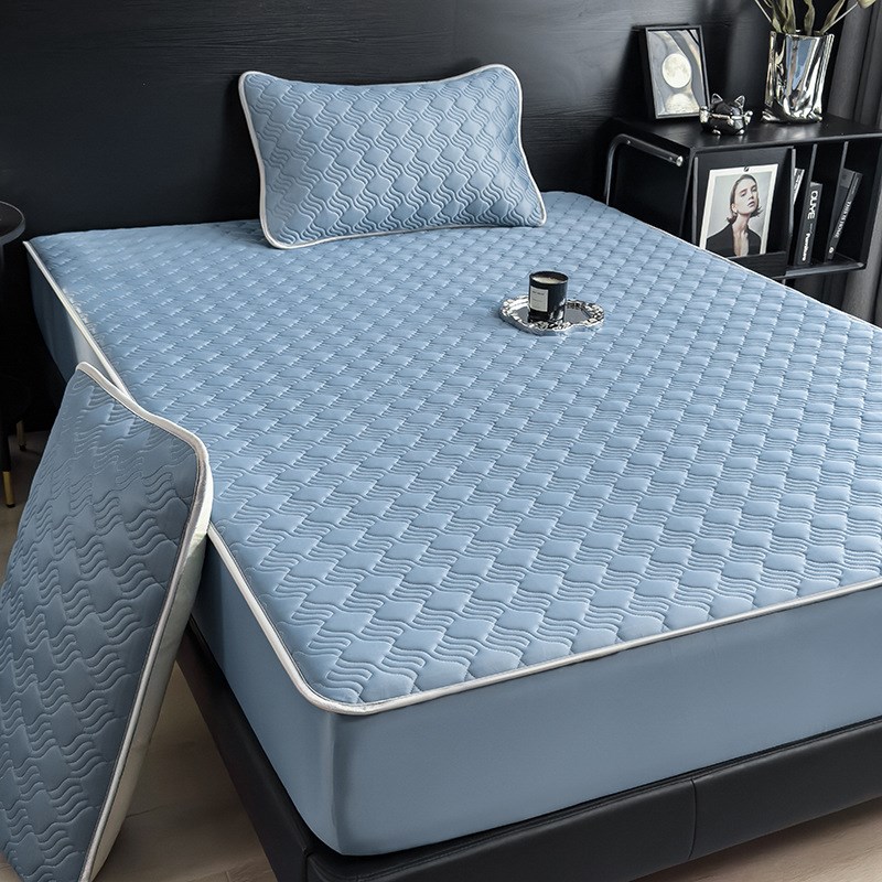 夏季加厚乳胶凉席凉感冰丝席子榻榻米床垫学生宿舍防滑凉席三件套