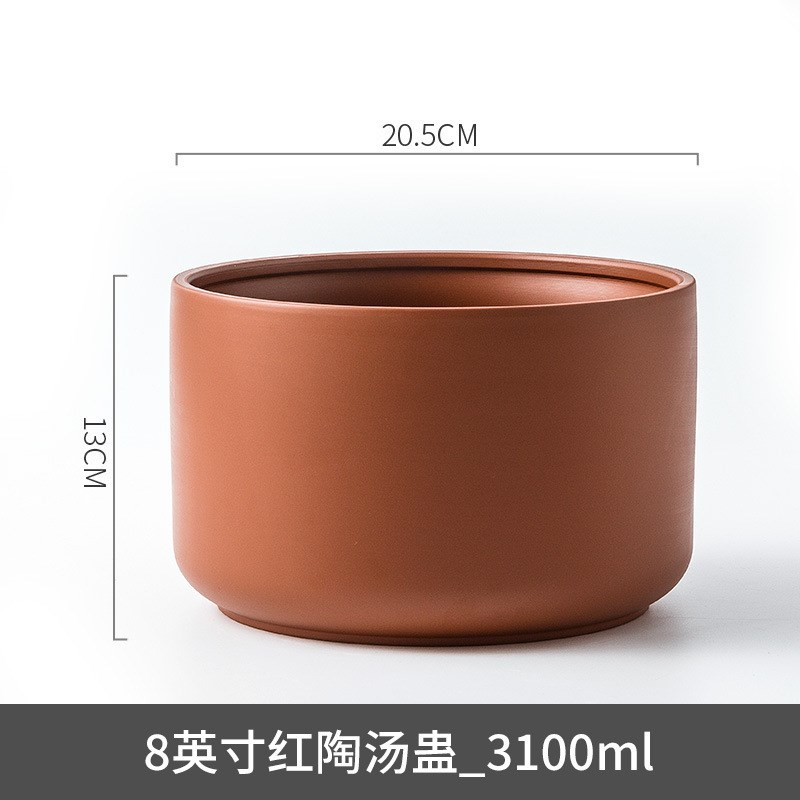 陶瓷复古农家菜炖鸡汤盅新款红陶隔水炖盅餐厅特色汤炖盅餐具