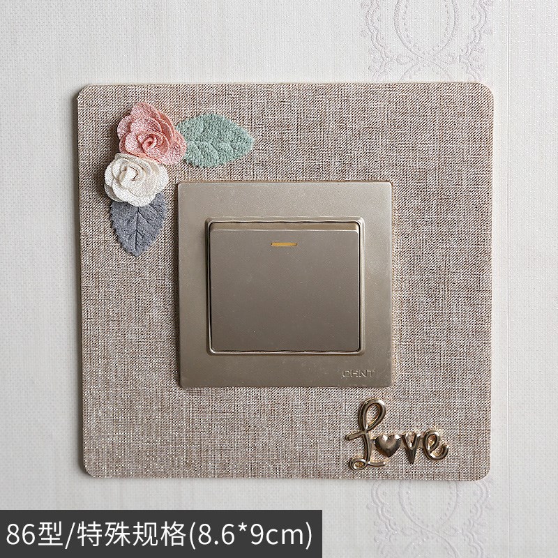 开关装饰墙贴保护套布艺灯开关插座防尘罩边框套墙壁灯开关保金小