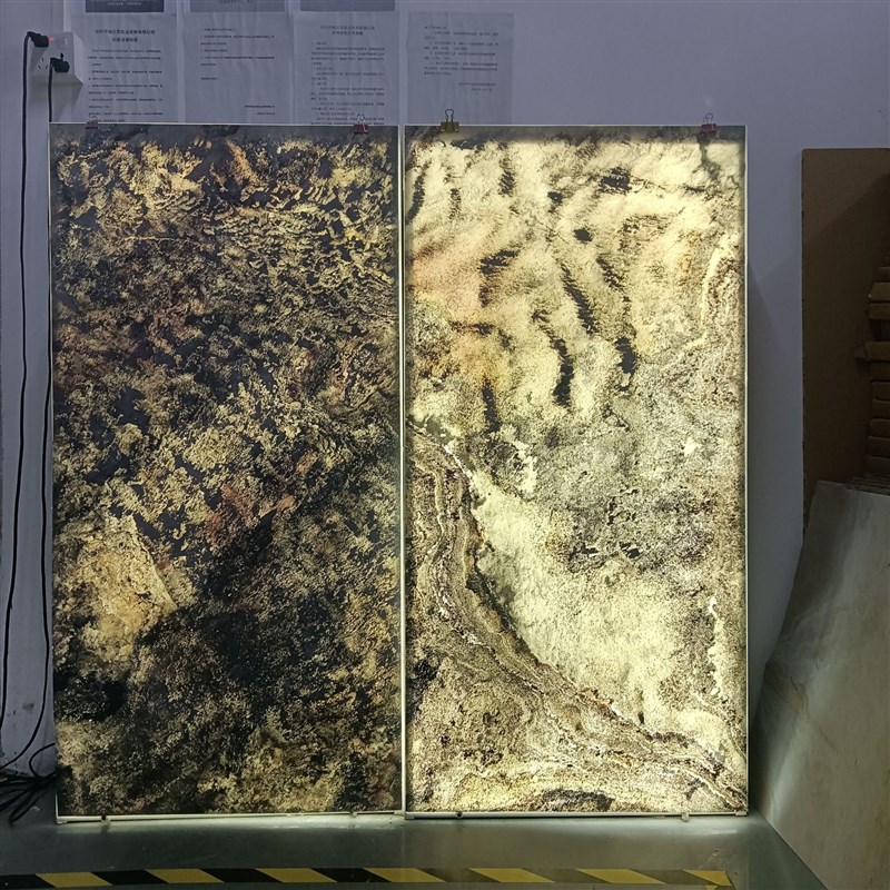 天然超薄石材透光石丹霞红柔性石大理石室内外墙装饰材料现货