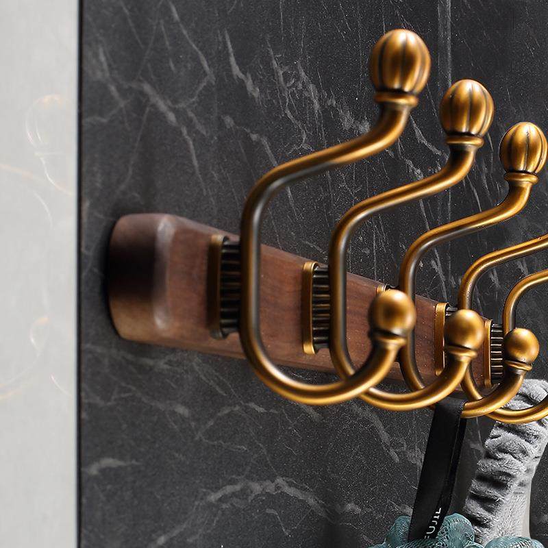 挂衣钩进门玄关衣服挂钩入户新中式排钩衣柜实木墙上挂架壁挂墙壁