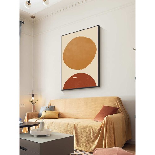 Boho Decor装饰画波西米亚艺术抽象线条几何简约落地大幅壁画晶瓷