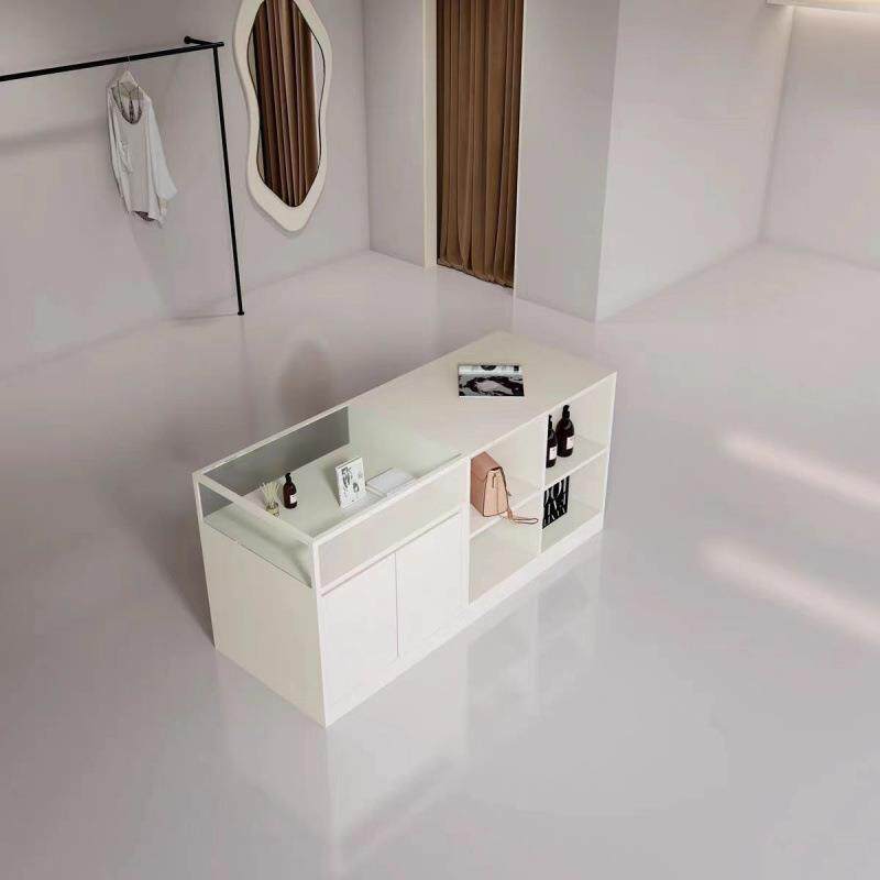 中岛台轻奢一体商用柜台收银台展示柜透明服装店整体时尚女装简约