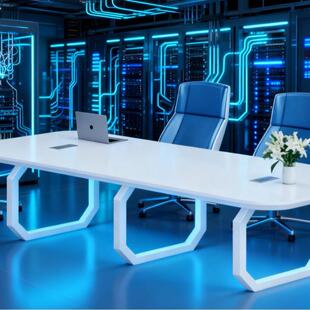 科技感智能现代化会议桌ai办公智能化办公单位系统工程办公桌椅组