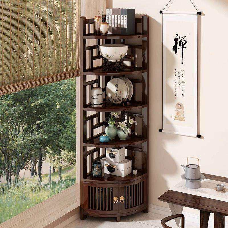 转角柜带抽屉置物柜三角轻奢置物架边角储物柜墙角多层收纳柜书柜