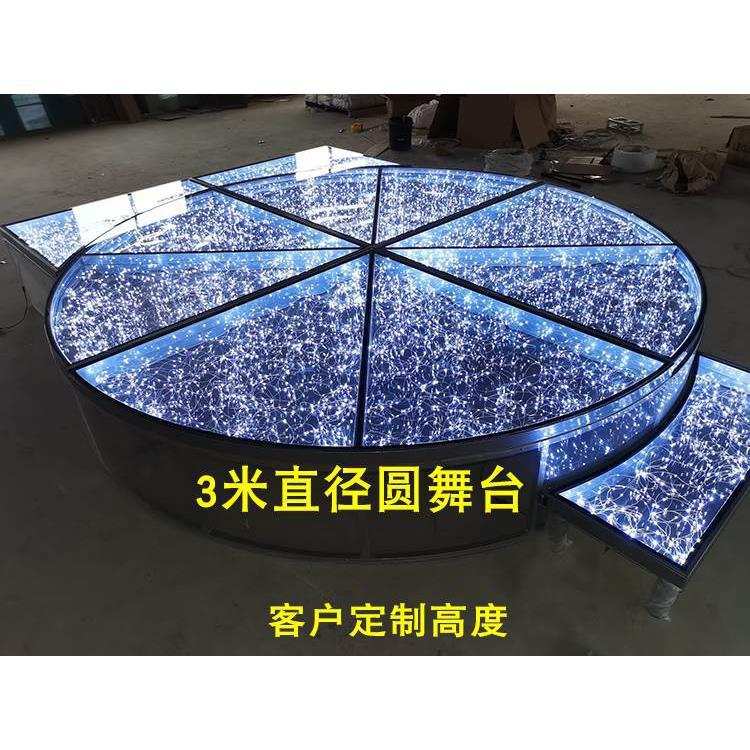 水晶圆发光t台婚庆圆形玻璃婚礼圆形灯丝t台星光大道