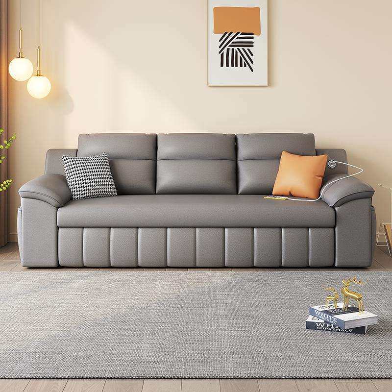 多功能科技布艺沙发床两用罗汉床折叠可伸缩带储物小户型卧室客厅