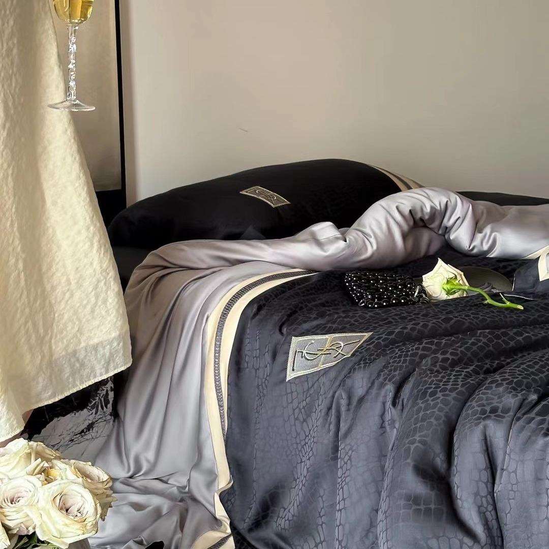 天丝棉刺绣四件套高档新中式被套床单春夏床上用品4件套