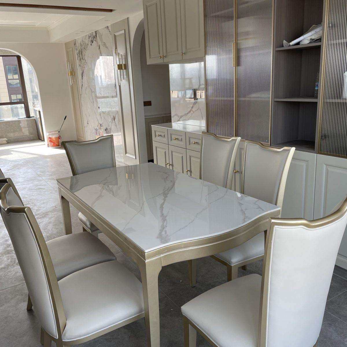 美式轻奢餐椅家居实木方形餐桌椅现代简约岩板饭桌小户型家用组合,电子元器件市场,其它元器件,淘宝优惠券,粉丝福利购,淘宝优惠卷