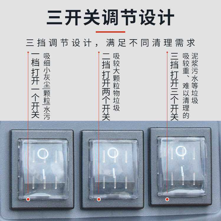 工业用大功率真空吸尘器3000W大吸力车间工地地坪用80L吸尘吸水机