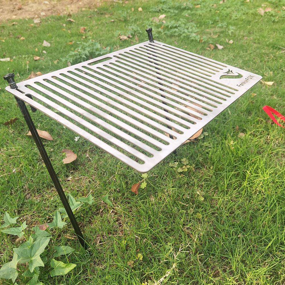 户外野营烧烤架304不锈钢便携地插烧烤盘木炭柴火炉BBQ烤肉架