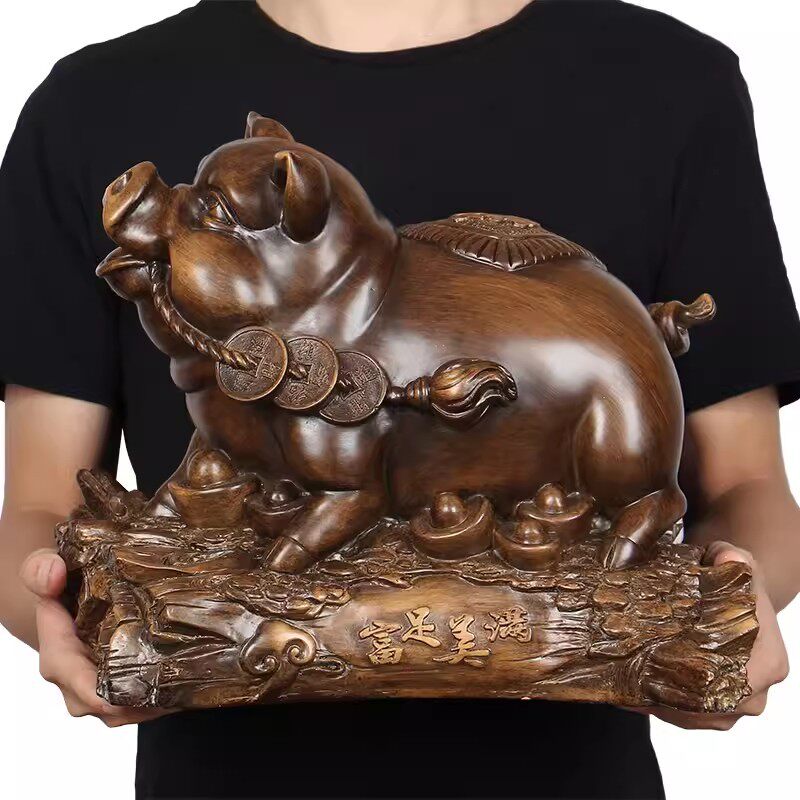 十二生肖猪摆件大号富足福猪摆设富足美满办公室摆设