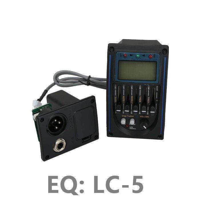 吉他拾音器五段拾音器LC-5民谣木吉他EQ压电拾音器带麦克风调音