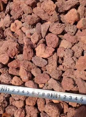 火山石火山岩矿山红色黑色多孔火山石园林景观污水处理2-3cm