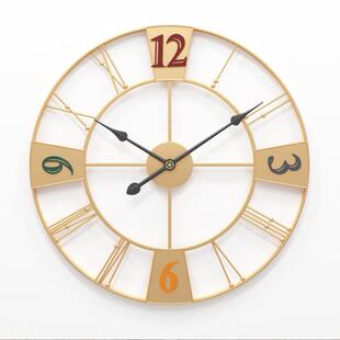 创意简约钟表罗马数字装饰客厅挂钟家用时钟挂墙外贸复古金属