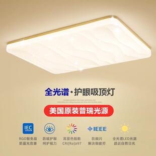 全光谱普瑞芯片星空吸顶灯北欧木艺led客厅灯护眼主卧室中山灯具