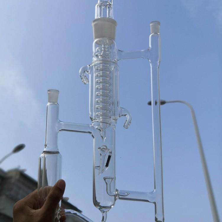 直销具磁铁活芯式蒸馏头玻璃分馏头标准磨口可按要求加工