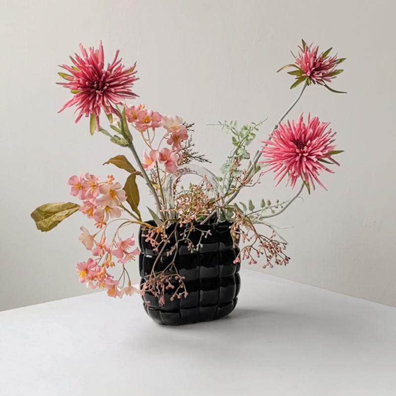 态生活蟹爪菊含笑花仿真花束轻奢餐桌茶几花艺摆设假花桌花装饰