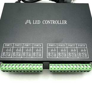 连接脱机联机主控八个输出端口8192点H801RC麦爵士LED控制系统