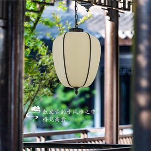 仿云石新中式吊灯公园过道凉亭农庄户外庭院别墅灯笼LED楼道