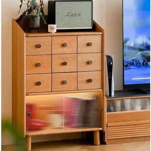 百宝九格柜全实木客厅斗柜樱桃木靠墙抽屉柜储物柜卧室收纳边柜