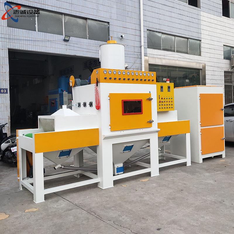 全自动输送式喷砂机环保无尘木材打砂机五金石材板金表面处理设备