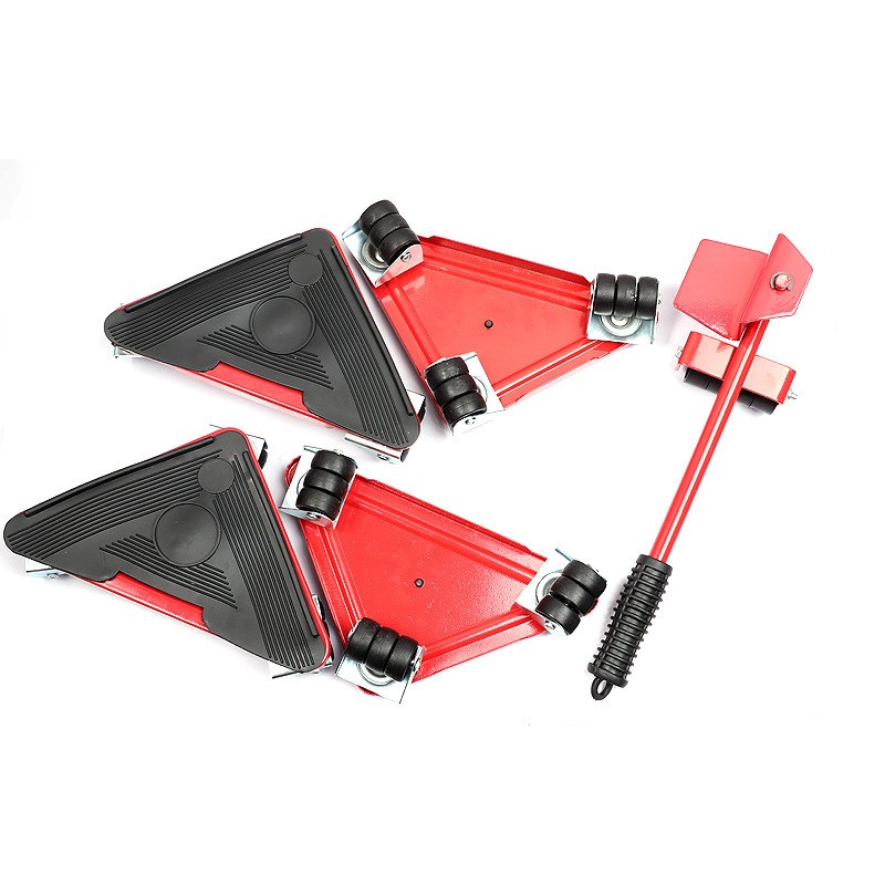 5件套三角铁制搬家器 活动万向轮移动工具 便携重物搬动工具