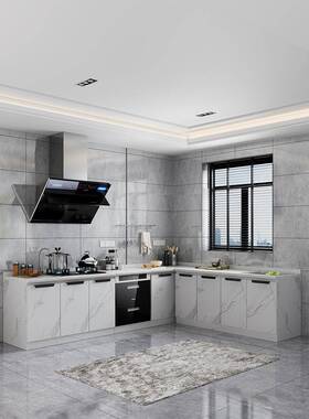 7K简易橱柜组装家用石英石台面整体厨房厨柜灶台柜一体家用公寓现