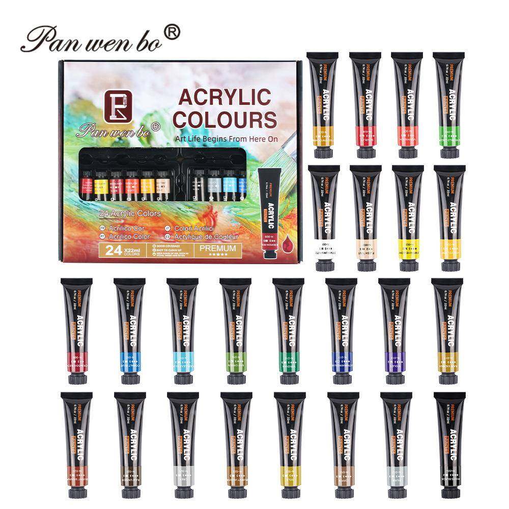 新款22ML丙烯颜料24色组合绘画套装学生美术盒装挤压式黑管颜料,纺织面料/辅料/配套,纺织机械配件,淘宝优惠券,粉丝福利购,淘宝优惠卷