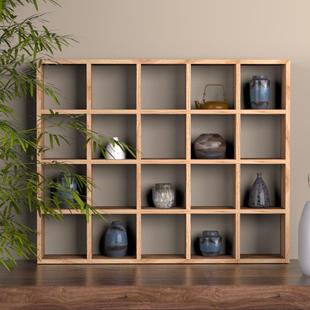 博古架实木中式新中式客厅摆柜茶室收纳架仿古置物架多宝格展示柜