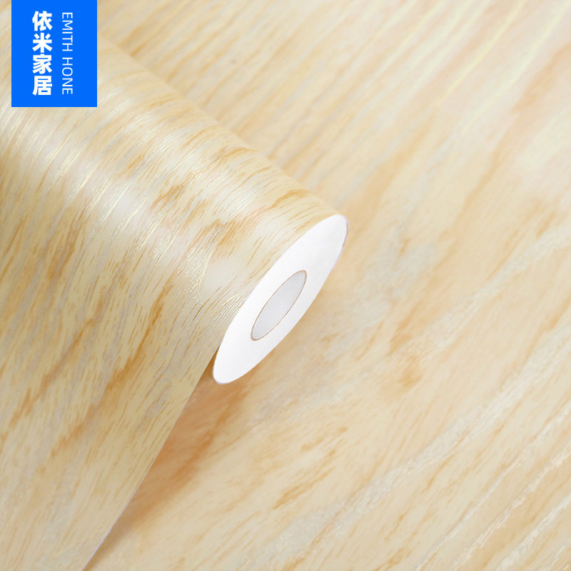 加厚自粘木纹贴纸墙纸衣柜家具翻新贴防水防潮墙贴黄橡仿木相框贴