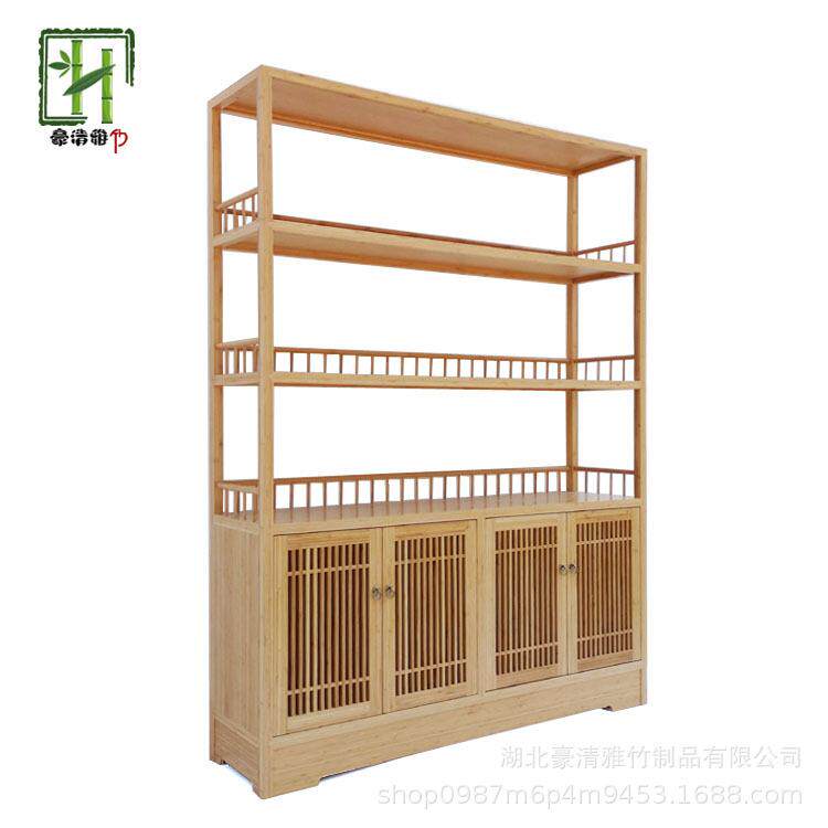 湖北立豪竹制品厂竹茶架博古架竹制书柜竹木茶柜茶楼竹家具