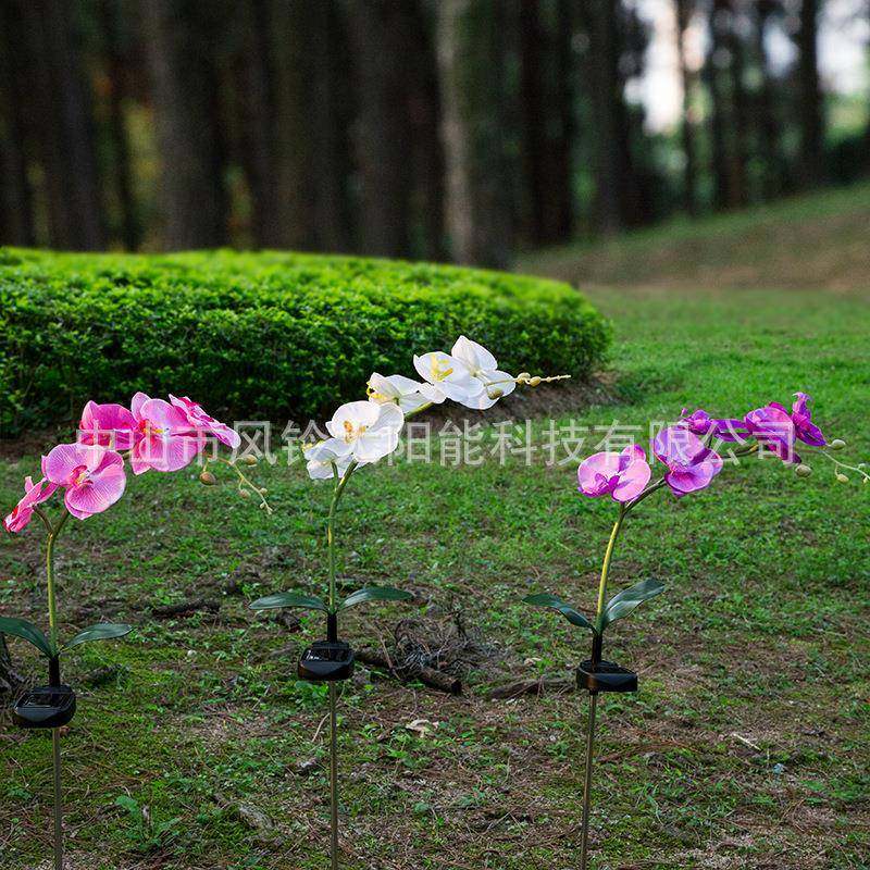 太阳能5LED蝴蝶兰花灯LED兰花紫色粉红白色兰花灯仿真花园草坪灯,纺织面料/辅料/配套,纺织机械配件,淘宝优惠券,粉丝福利购,淘宝优惠卷