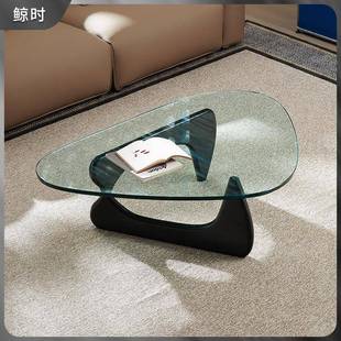 现代极简创意钢化玻璃野口勇茶几简约客厅轻奢圆形家用小户型桌子