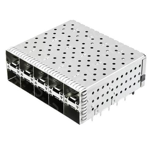 WHSFP15825F013 SFP+ CAGE 2×5压接式内侧双灯 镀金30U 连接器