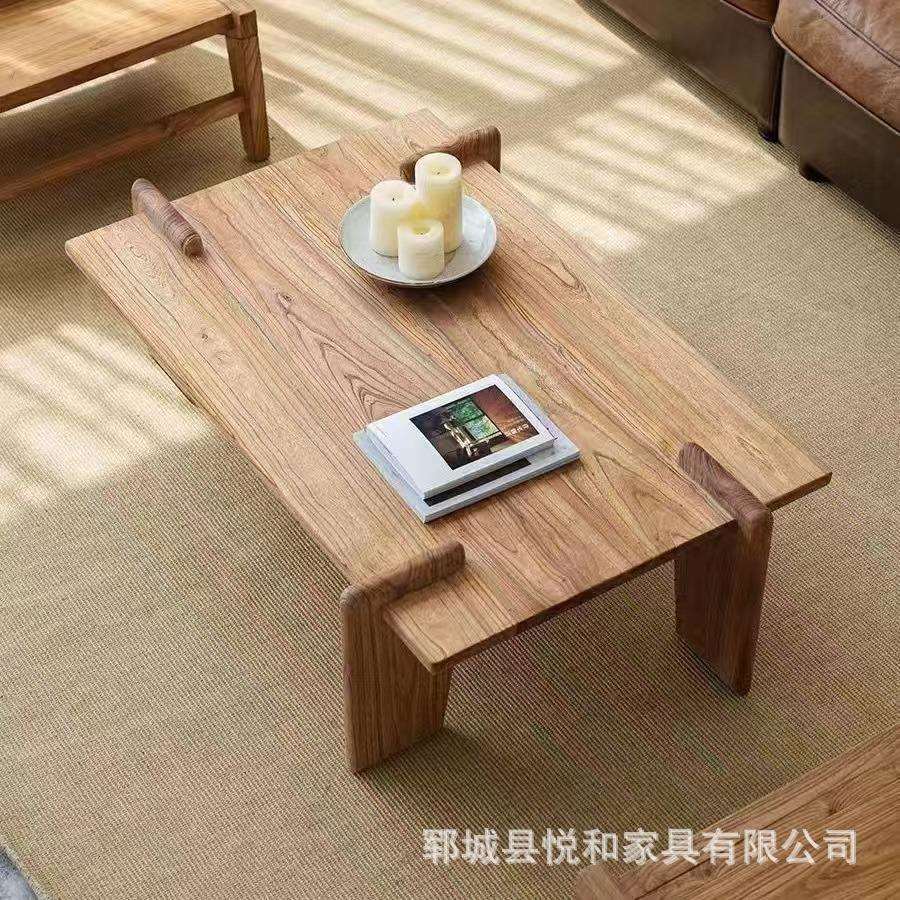 老榆木茶几桌家用阳台榻榻米客厅榆木小茶桌民宿酒店小茶台咖啡桌