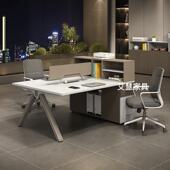 职员办公桌现简约办公室工位四4 人位财员务电脑桌6椅AH 923组合