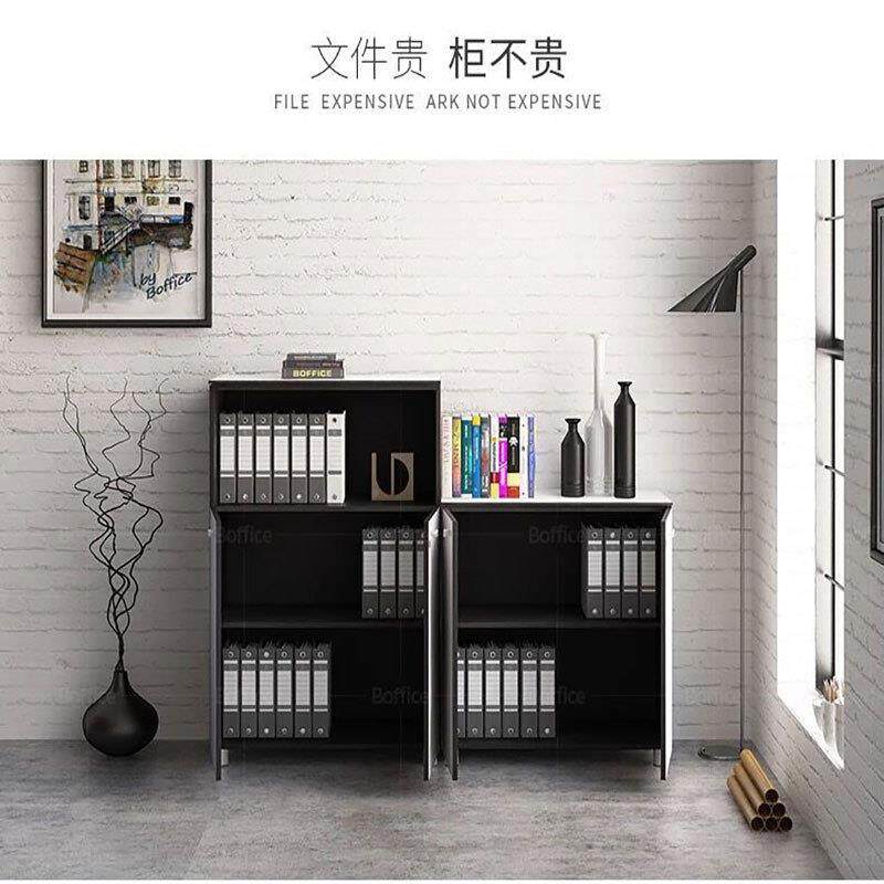 办公室质文件资矮柜带锁收纳柜子储料物隔断落地木柜打印机边资料