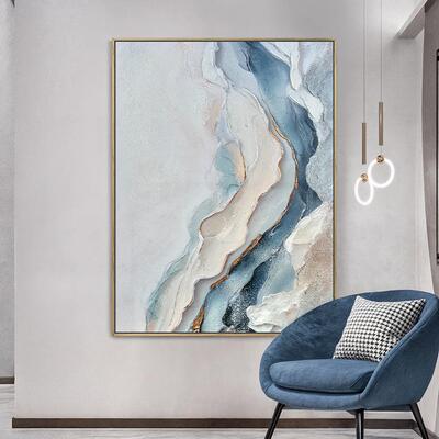 源工饰厂轻奢简约14922风抽象手绘油画客厅卧室发背景沙墙装画挂